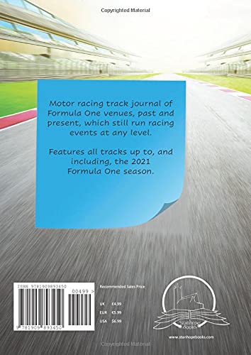 Formula One Track Journal: Past and present Formula One track journal | travel log book | race track travel journal | motor racing travel lovers: 1 (Motor Racing Journals and Planners)