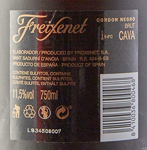 Freixenet - Cava Cordon Negro Brut - Botella 750 ml