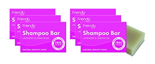 Friendly Soap Barra de champú natural, lavanda y geranio, 95 g (paquete de 6)