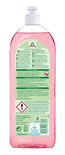 Frosch - Lavavajillas a Mano Líquido Concentrado, Fragancia a Frambuesa, Extra Desengrasante - Pack de 10 Unidades x 750 ml