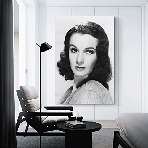 FSJD Póster de la actriz británica Vivien Leigh Hollywood Celebrity Poster Pintura decorativa Lienzo Arte de la pared Carteles de la sala de estar Pintura del dormitorio 50 x 75 cm