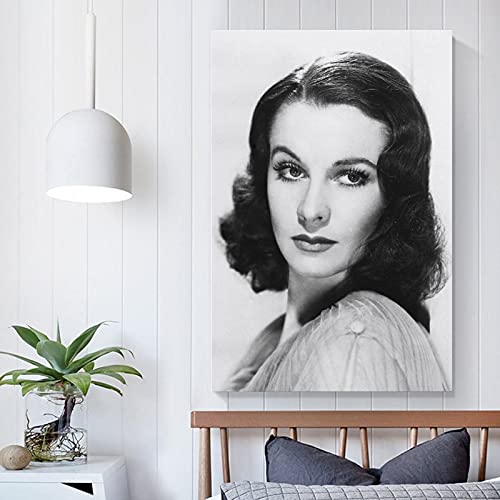 FSJD Póster de la actriz británica Vivien Leigh Hollywood Celebrity Poster Pintura decorativa Lienzo Arte de la pared Carteles de la sala de estar Pintura del dormitorio 50 x 75 cm