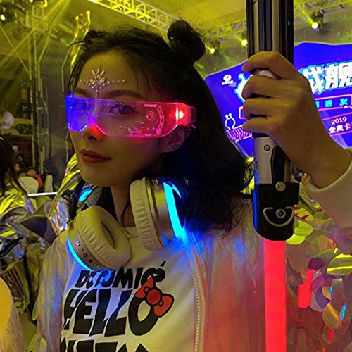 Gafas LED Luminosas, Visera De Neón De Halloween, Gafas Cyberpunk, Gafas Electrónicas Futuristas Con Luces De Colores Para Espectáculos, Fiestas Navideñas, Disfraces Luminosos, Gafas Juguete Luminosas