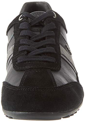 Geox U Wells C - Zapatillas Hombre, Negro (Black Dk Jeans), 39 EU, Par