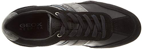 Geox U Wells C - Zapatillas Hombre, Negro (Black Dk Jeans), 39 EU, Par