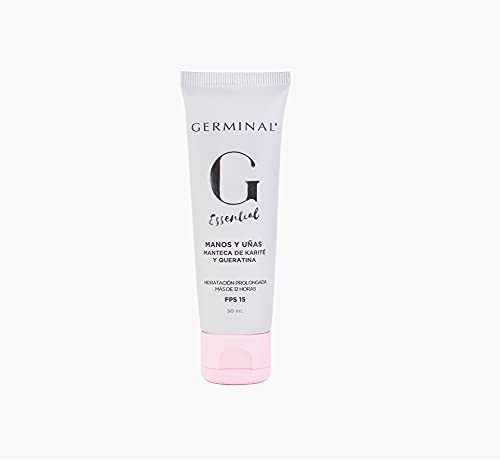 Germinal Essential - Crema Manos y Uñas con Vitamina E, Manteca de Karité y Queratina, Hidratación Intensiva con Textura No Grasa - 50 ml