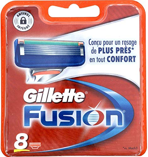 Gillette Fusion Cuchillas de Afeitar para Hombre - 8 unidades