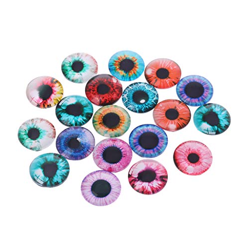 Gjyia 20Pcs Glass Doll Eyes Animal DIY Crafts Eyeballs para Dinosaurio Eye Accessories Fabricación de Joyas Hechas a Mano 8/12/18 mm