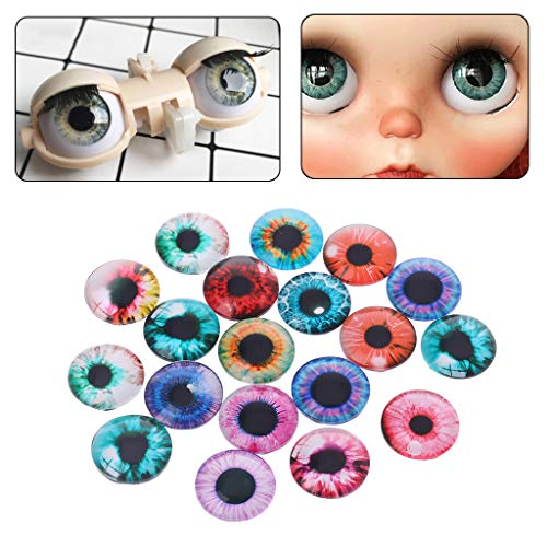 Gjyia 20Pcs Glass Doll Eyes Animal DIY Crafts Eyeballs para Dinosaurio Eye Accessories Fabricación de Joyas Hechas a Mano 8/12/18 mm