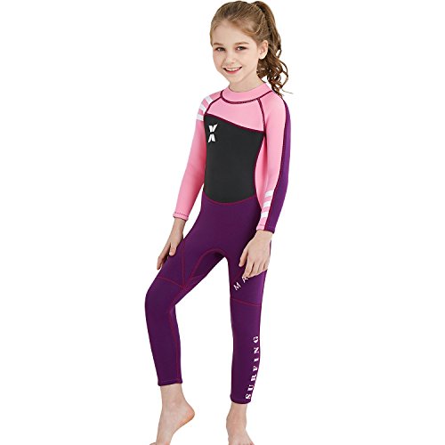 Gogokids Traje de Neopreno para Niños Niñas - Traje de Buceo de Una Pieza 2.5mm Neopreno Ropa de Natación UV 50+ Protección Solar