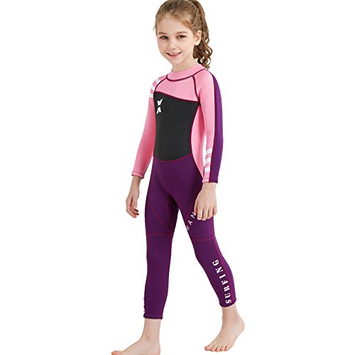 Gogokids Traje de Neopreno para Niños Niñas - Traje de Buceo de Una Pieza 2.5mm Neopreno Ropa de Natación UV 50+ Protección Solar