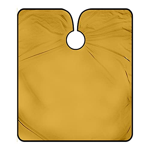 Gold SATEEN - Cabo de peluquería de lujo para corte de pelo, impermeable, vestido profesional con cierre ajustable para el cuello, cabo, peluquería para hombres y mujeres, tamaño: 130 x 150 cm