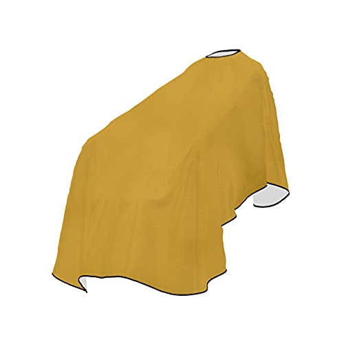 Gold SATEEN - Cabo de peluquería de lujo para corte de pelo, impermeable, vestido profesional con cierre ajustable para el cuello, cabo, peluquería para hombres y mujeres, tamaño: 130 x 150 cm