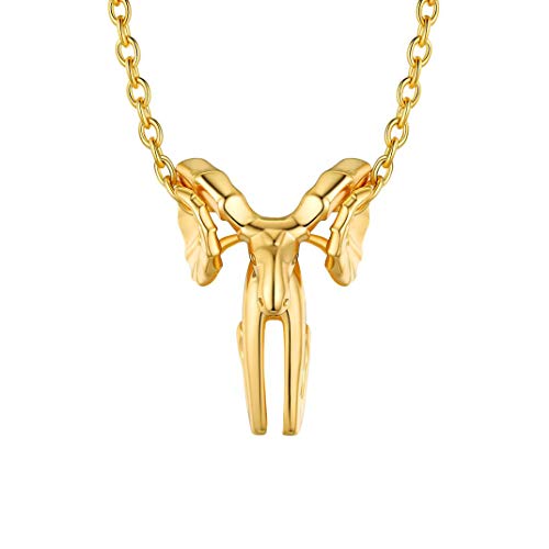 GoldChic Colgante de Aries de Oro banado Mujer Collar Hombre