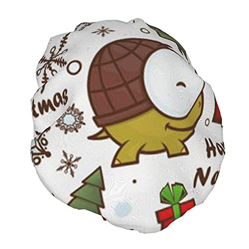 Gorro de ducha de dibujos animados de Navidad para las mujeres, PC 1 Ducha sombrero impermeable de doble capa-Reus Capas de baño elásticas capaces para niñas Spa Uso para el hogar, hotel y peluquería.