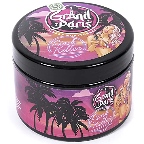 GRAND PARIS - Sabores Cachimba Pink Killer - Frutos del Bosque, Melón, Mango y Menta - Tabaco Cachimba Shisha Sin Tabaco Sin Nicotina - 200 Gr