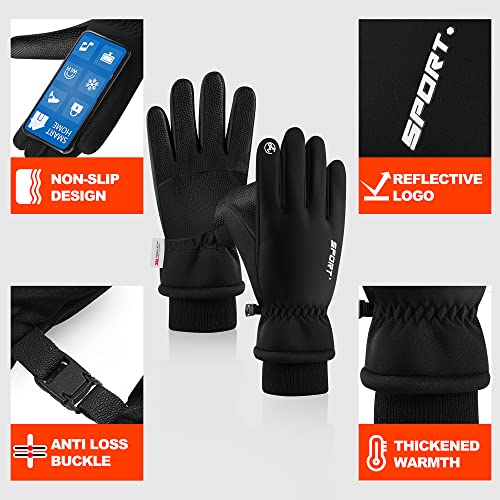 Guantes de invierno Guantes de pantalla táctil Guantes de clima frío a prueba de viento Guantes térmicos cálidos para correr ciclismo Actividades al aire libre para hombres y mujeres