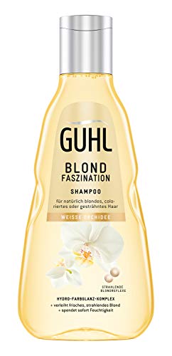 Guhl Champú para fascinación rubia con orquídea blanca, brillo para un rubio natural o teñido, 250 ml