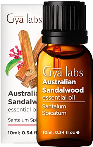 Gya Labs Aceite esencial de sándalo australiano para el cuidado de la piel, Focus - Aceite de sándalo esencial para piel seca y estado de ánimo estimulante -10ml