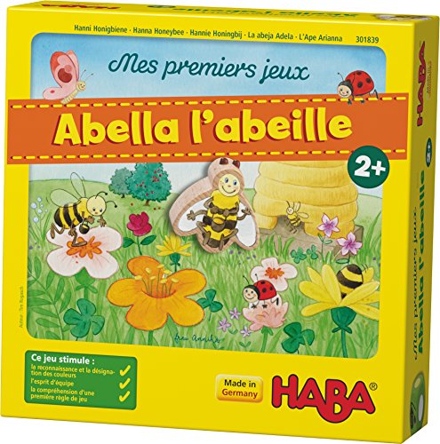 HABA Mis Primeros Juegos - Abella la Abeja - Juego cooperativo de Dados de Color para 1 – 4 Jugadores de 2 años, para Aprender los Colores, 301839