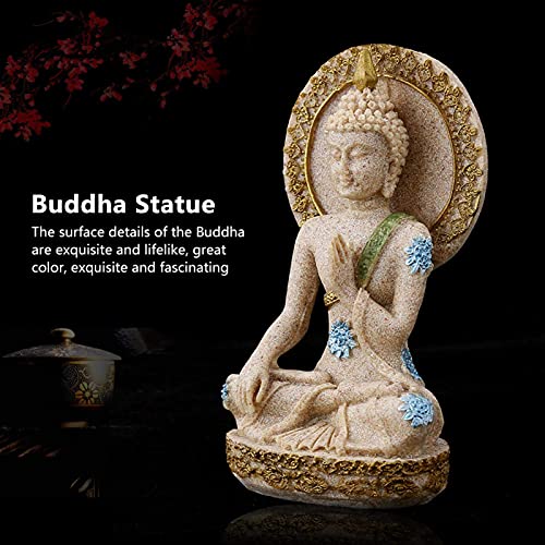 HERCHR Decoración de Buda, estatuilla de Buda, estatuas de Mano, Piedra Arenisca Fengshui, decoración de Escritorio, Regalo para decoración del Hotel en casa