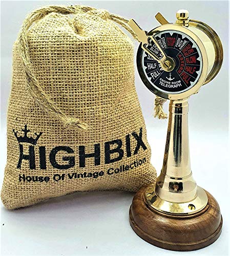 HIGHBIX Telegraph de latón vintage náutico de trabajo mecánico equipo sonido antiguo decoración náutica con bolsa de yute clásica