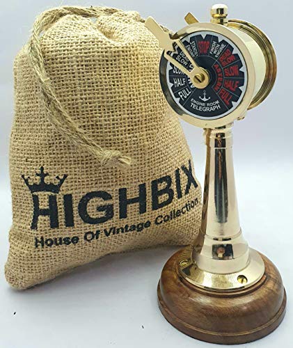 HIGHBIX Telegraph de latón vintage náutico de trabajo mecánico equipo sonido antiguo decoración náutica con bolsa de yute clásica