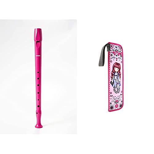 Hohner flauta melody line b9508 rosa + Santoro gorjuss funda flauta, monedero unisex infantil, rosa, 2x10x37 cm (w x h x l)