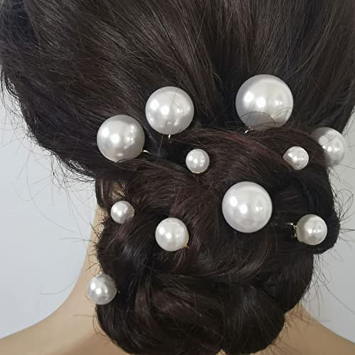 Horquillas Para El Cabello Con Perlas Para Bodas, 18 Piezas De Varillas Para El Cabello En Forma De U Para Bodas, Elegantes Horquillas Para El Cabello Con Perlas, Joyería Para El Boda Nupcial