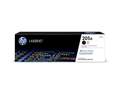 HP 205A CF530A - Cartucho Tóner, de 1.100 Páginas, para Impresoras HP Color Laserjet PRO MFP M180N y MFP M181FW, Negro