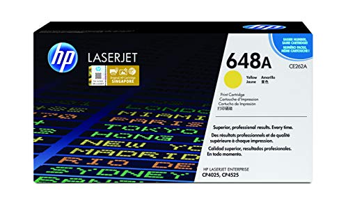 HP 648A CE262A Amarillo, Cartucho Tóner Original, de 11.000 páginas, para impresoras HP Color LaserJet CP4520, CP4025, CP4525 y CP4020