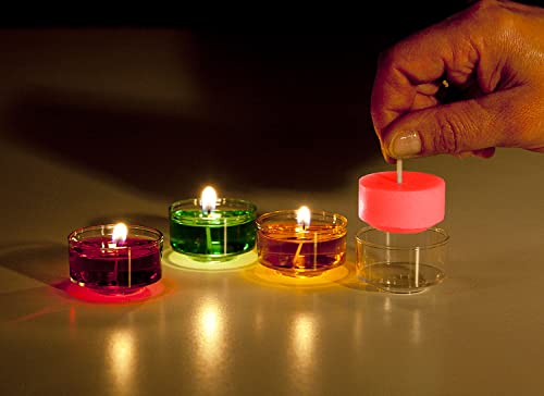 Hyoola Velas de Té Perfumadas - Velas Candelitas en Vaso Transparente - Velas Aromáticas con Aroma a Fresa - Rojo - 6 Horas de Combustión - Pack de 15 - Hechas en Europa