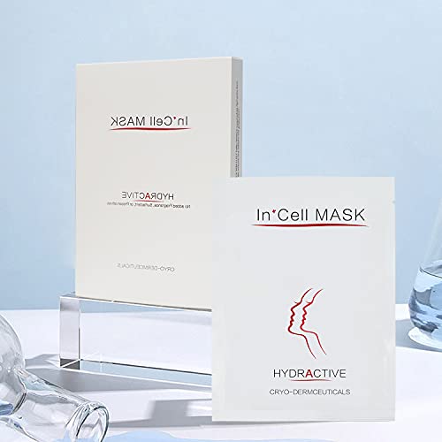 Incellice Mascarilla Facial Hoja Dermapen Dermaroller Mascarillas Reparadoras Sueros Hidratación,calmante,refrescante,Mascarilla calmante después de RF,IPL,Hydra Facial,Fototerapia,Dermoabrasión 5pcs