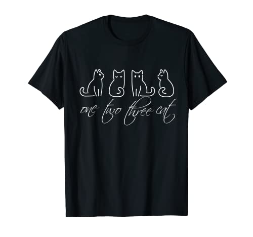 Inglés Inspirado Uno Dos Tres Gato Divertido Inglés Broma Cita Camiseta