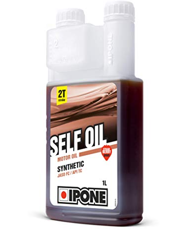 IPONE - Aceite Motor Self Oil - Jardinería - Envase dosificador 1 Litro - Lubricante Semisintético - para Todas las máquinas de 2 Tiempos - Olor a Fresa