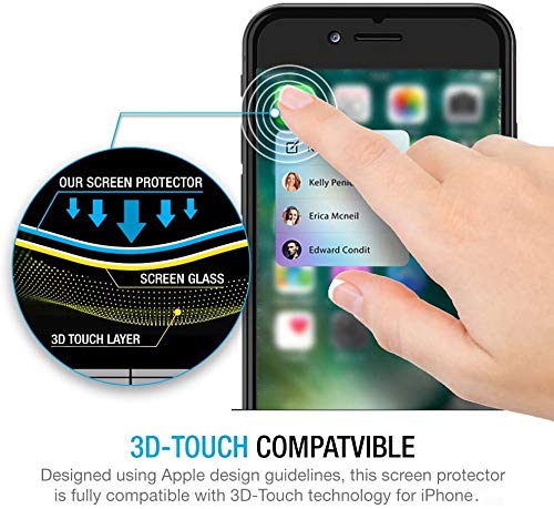 ivoler 4 Piezas Protector de Pantalla para iPhone SE 2020 / iPhone SE 2 / iPhone 8/7 / 6S / 6, Cristal Vidrio Templado Premium [9H Dureza] [Alta Definicion 0.3mm] [2.5D Round Edge] - Transparente