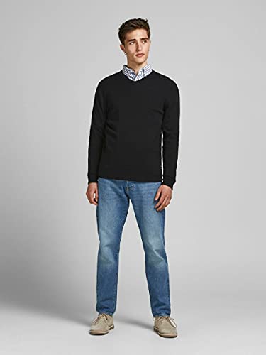 Jack & Jones Jjebasic Knit V-Neck Noos Suéter, Negro (Black), L para Hombre