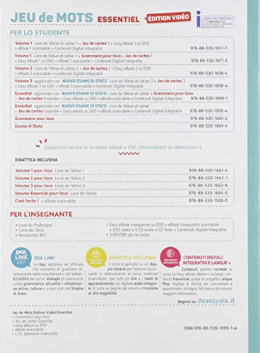 Jeu de mots essentiel. Edition vidéo. Livre de l'élève et cahier. Per la Scuola media. Con e-book. Con espansione online. Con 3 libri: Grammaire pour ... Con File audio per il download. Con DVD-ROM