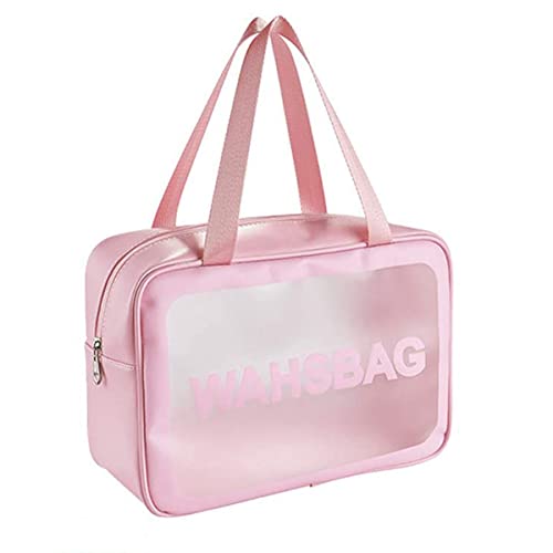 JINJUMEI Bolsa de Aseo Transparente Neceser, Bolsa Portátil de Maquillaje Cosméticos Organizador Impermeable de Viaje portátiles con Cremallera Bolsa de Viaje Impermeable