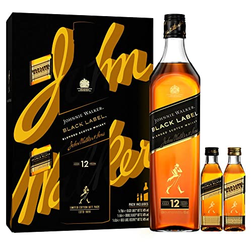 Johnnie Walker - Black Label With 5cl Double Black And 18 Year Old Gold Reserve - Whisky