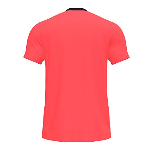 Joma Camiseta Manga Corta Tiger III Coral Flúor Negro, M