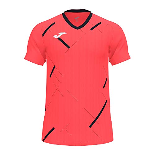 Joma Camiseta Manga Corta Tiger III Coral Flúor Negro, M