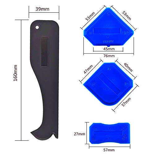 JTENG Sellador de silicona transparente, kit de raspador de silicona Herramienta de lechada profesional para todos los selladores de cocinas y marcos (3 IN 1)