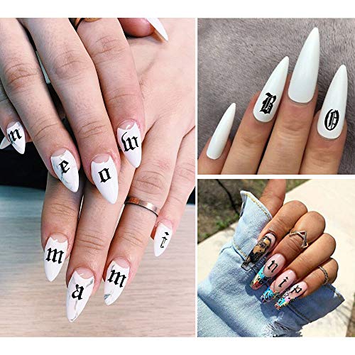 Kalolary 10 hojas Patrones Letter uñas Niñas, Arte de Uñas Pegatinas de Animales Calcomanías Autoadhesivas Diy Etiqueta de Uñas para Mujeres Niños Niñas