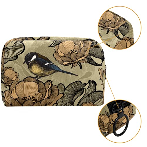 KAMEARI Bolsa de cosméticos Magpie On The Flower Organizador de bolsas de cosméticos multifuncionales