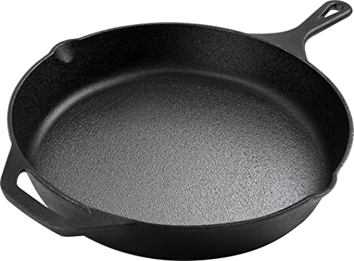 Kichly Sartén hierro fundido engrasada 12,5 pulgadas (31,75 cm) - Sartén - Utensilios de cocina para parrilla segura para uso en interiores y exteriores