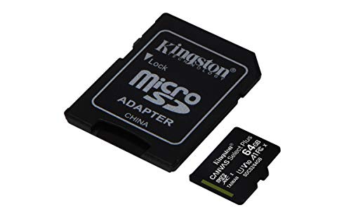 Kingston Canvas Select Plus Tarjeta microSD, SDCS2/64GB Class 10 con Adaptador SD, Negro