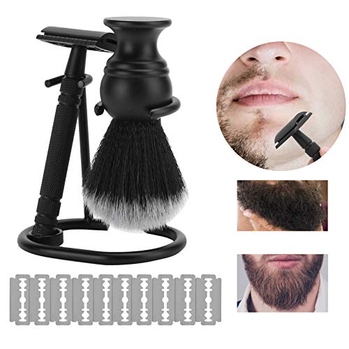 Kit de afeitado de lujo, brocha de afeitar, maquinilla de afeitar, maquinilla de afeitar, juego de afeitado para hombres, ideal para cuidar bigotes, afeitado tradicional, peluquería, hogar