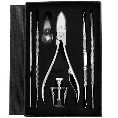 Kit de Herramientas para Uñas Encarnadas Cutícula Clipper de Acero Inoxidable Alicates Cortaúñas Profesional para Cutícula Overgrown Pedicura y Manicura 7PCS