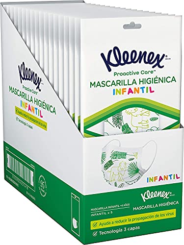 Kleenex Mascarilla Higiénica Infantil 5x18 (90 unidades)